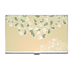 Flower Frame Green Sexy Business Card Holders by Mariart