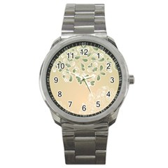 Flower Frame Green Sexy Sport Metal Watch by Mariart