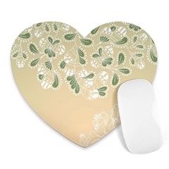 Flower Frame Green Sexy Heart Mousepads by Mariart