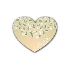 Flower Frame Green Sexy Rubber Coaster (heart) 