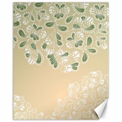 Flower Frame Green Sexy Canvas 11  X 14   by Mariart