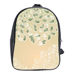 Flower Frame Green Sexy School Bag (large) by Mariart