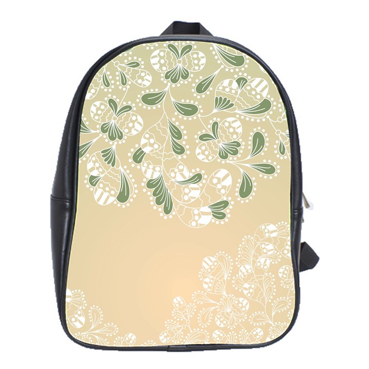 Flower Frame Green Sexy School Bag (Large)