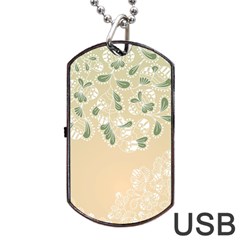 Flower Frame Green Sexy Dog Tag Usb Flash (one Side)