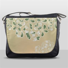 Flower Frame Green Sexy Messenger Bags by Mariart