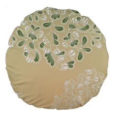 Flower Frame Green Sexy Large 18  Premium Round Cushions by Mariart