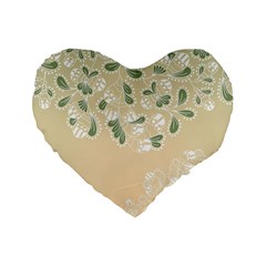 Flower Frame Green Sexy Standard 16  Premium Heart Shape Cushions