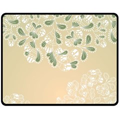 Flower Frame Green Sexy Double Sided Fleece Blanket (medium) 