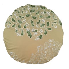 Flower Frame Green Sexy Large 18  Premium Flano Round Cushions by Mariart