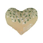 Flower Frame Green Sexy Standard 16  Premium Flano Heart Shape Cushions Back