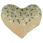 Flower Frame Green Sexy Large 19  Premium Flano Heart Shape Cushions Front