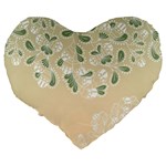 Flower Frame Green Sexy Large 19  Premium Flano Heart Shape Cushions Back