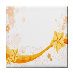 Flower Floral Yellow Sunflower Star Leaf Line Tile Coasters by Mariart