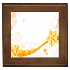 Flower Floral Yellow Sunflower Star Leaf Line Framed Tiles by Mariart