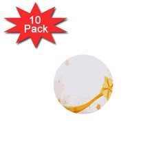 Flower Floral Yellow Sunflower Star Leaf Line 1  Mini Buttons (10 Pack)  by Mariart