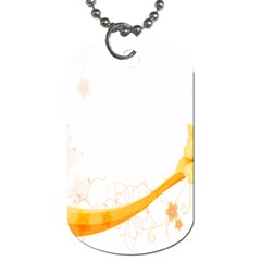 Flower Floral Yellow Sunflower Star Leaf Line Dog Tag (two Sides)