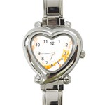 Flower Floral Yellow Sunflower Star Leaf Line Heart Italian Charm Watch Front