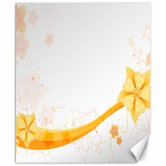 Flower Floral Yellow Sunflower Star Leaf Line Canvas 8  X 10 