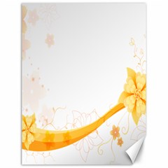 Flower Floral Yellow Sunflower Star Leaf Line Canvas 12  X 16  