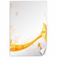 Flower Floral Yellow Sunflower Star Leaf Line Canvas 24  X 36  by Mariart