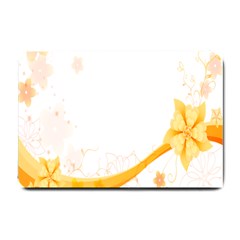 Flower Floral Yellow Sunflower Star Leaf Line Small Doormat  by Mariart