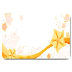 Flower Floral Yellow Sunflower Star Leaf Line Large Doormat 