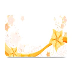 Flower Floral Yellow Sunflower Star Leaf Line Plate Mats by Mariart