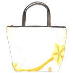 Flower Floral Yellow Sunflower Star Leaf Line Bucket Bags Front