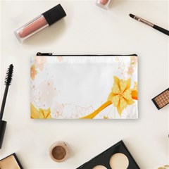 Flower Floral Yellow Sunflower Star Leaf Line Cosmetic Bag (small)  by Mariart