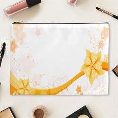 Flower Floral Yellow Sunflower Star Leaf Line Cosmetic Bag (xl) by Mariart