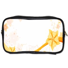 Flower Floral Yellow Sunflower Star Leaf Line Toiletries Bags 2-side