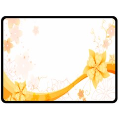 Flower Floral Yellow Sunflower Star Leaf Line Fleece Blanket (large)  by Mariart