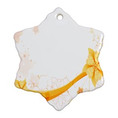 Flower Floral Yellow Sunflower Star Leaf Line Ornament (snowflake) by Mariart