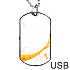 Flower Floral Yellow Sunflower Star Leaf Line Dog Tag Usb Flash (one Side) by Mariart