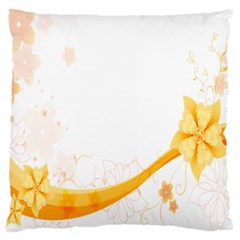 Flower Floral Yellow Sunflower Star Leaf Line Large Cushion Case (two Sides) by Mariart