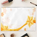 Flower Floral Yellow Sunflower Star Leaf Line Cosmetic Bag (XXL)  Back