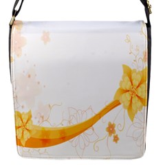 Flower Floral Yellow Sunflower Star Leaf Line Flap Messenger Bag (s) by Mariart