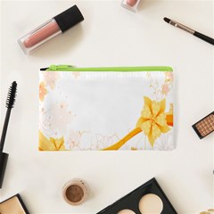 Flower Floral Yellow Sunflower Star Leaf Line Cosmetic Bag (xs) by Mariart