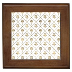 Flower Leaf Gold Framed Tiles by Mariart