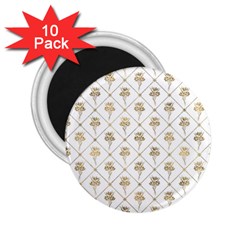 Flower Leaf Gold 2 25  Magnets (10 Pack) 