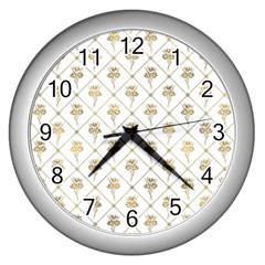 Flower Leaf Gold Wall Clocks (silver) 