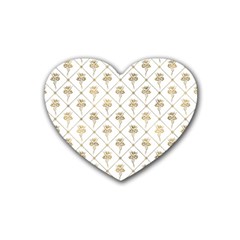 Flower Leaf Gold Rubber Coaster (heart) 