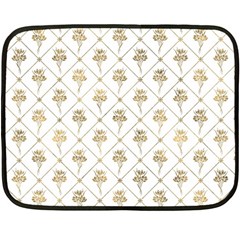 Flower Leaf Gold Fleece Blanket (mini)