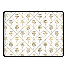 Flower Leaf Gold Fleece Blanket (small)