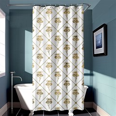 Flower Leaf Gold Shower Curtain 36  X 72  (stall)  by Mariart