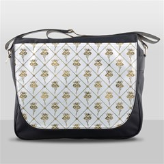 Flower Leaf Gold Messenger Bags