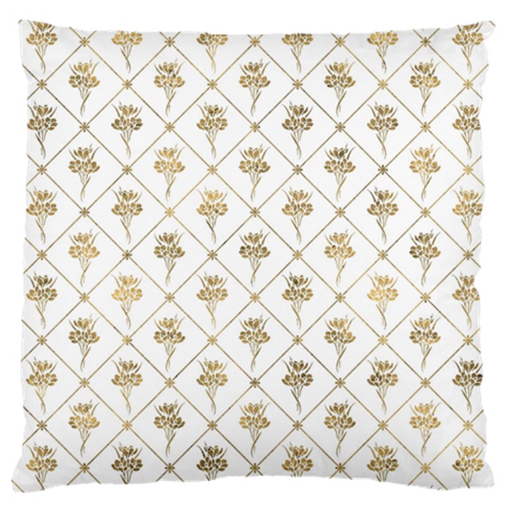 Flower Leaf Gold Large Cushion Case (One Side)