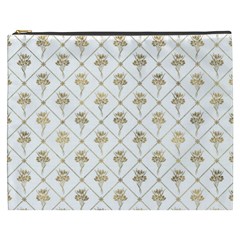 Flower Leaf Gold Cosmetic Bag (xxxl)  by Mariart