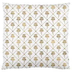 Flower Leaf Gold Standard Flano Cushion Case (two Sides) by Mariart