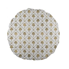 Flower Leaf Gold Standard 15  Premium Flano Round Cushions